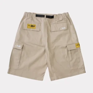 Corteiz Alcatraz Cargo Jeans Shorts Beige