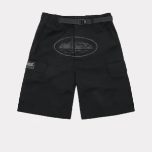 Corteiz Alcatraz Cargo Shorts in Triple Black