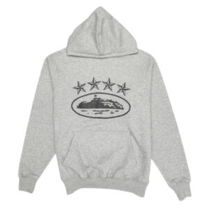 Corteiz 4Stars Alcatraz Grey Hoodie