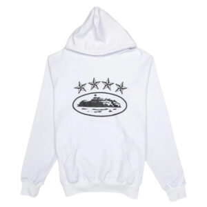 Corteiz 4Stars Alcatraz White Hoodie