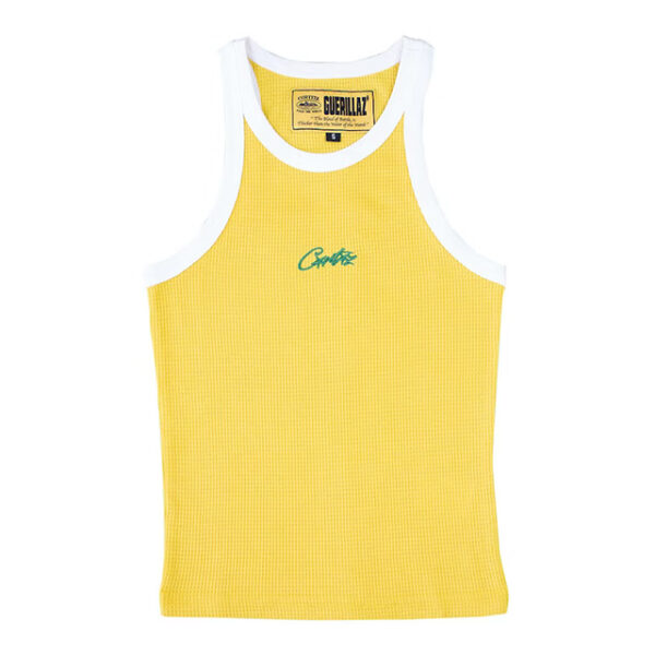 Corteiz yellow tank top for men